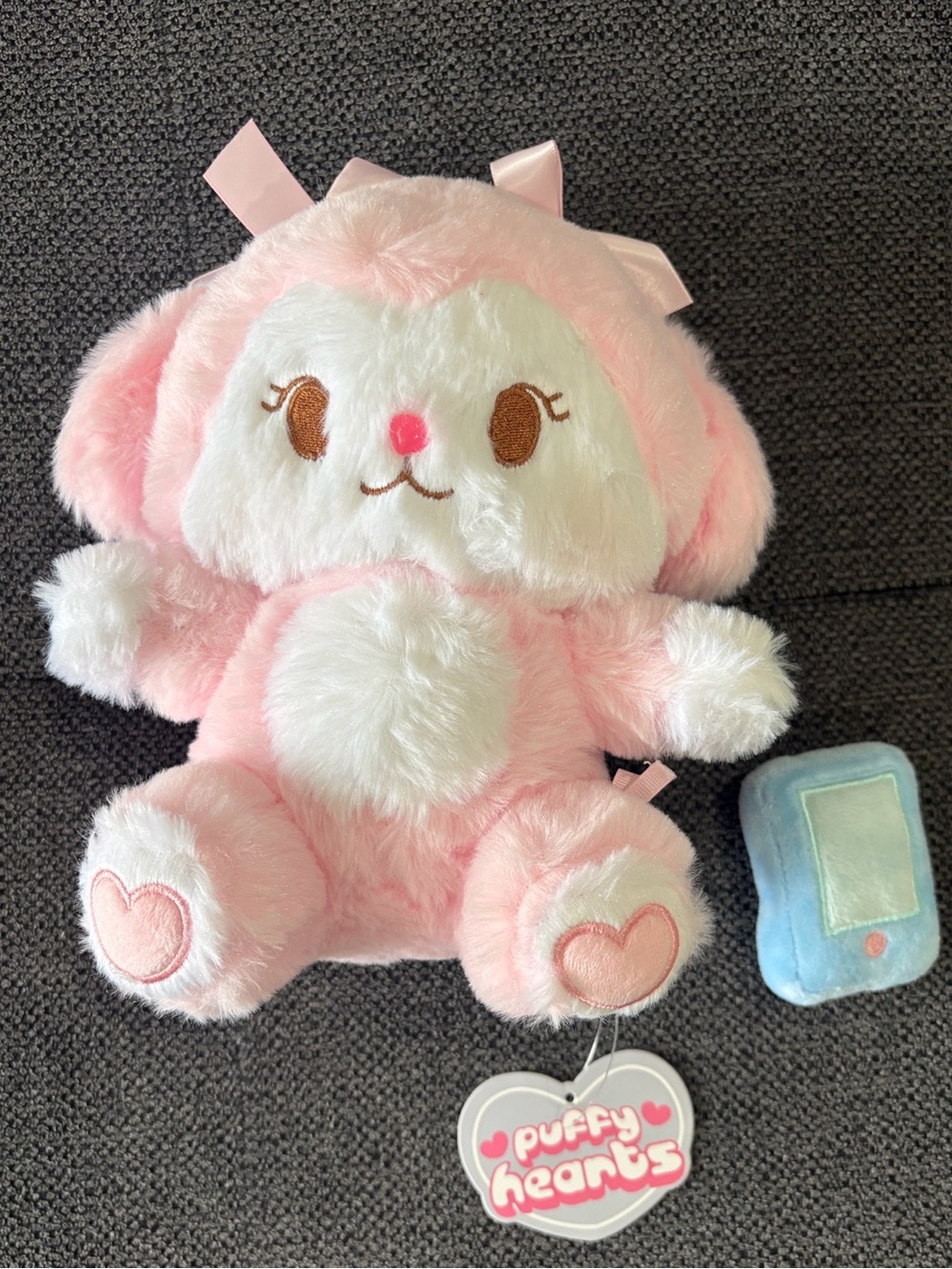 Love April Moon LolaLuu Plushie Pink Puffy Hearts NWT